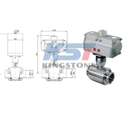 Pneumatic ball valve size figure