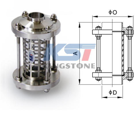 Welded straight sight glass